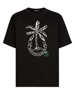 SHORT-SLEEVED BANANA-TREE-PRINT T-SHIRT