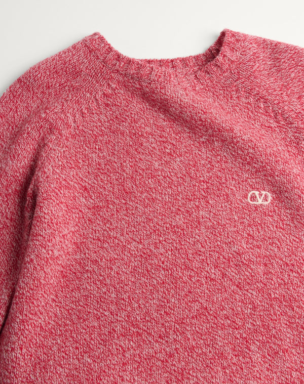 Maglione Girocollo In Lana Con Ricamo Vlogo
