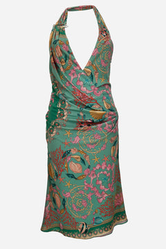 Dress In Underwater Barocco Foulard On Responsible Viscose Liquid Jersey