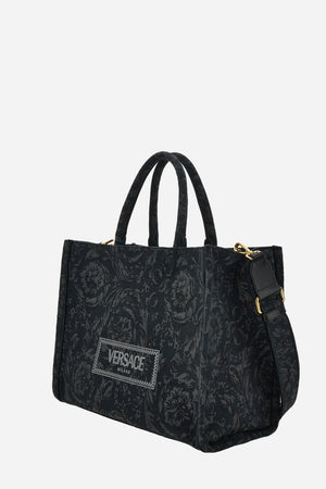 Athena Large Tote In Embroidery Jacquard  Barocco-Calf Leather