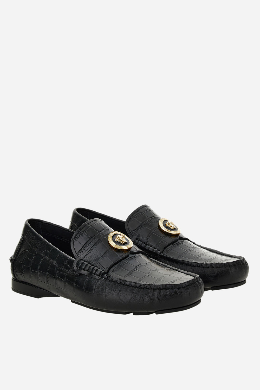 Icon M Shoes In Embossed Croc Calf Leather