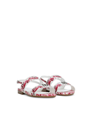PRINTED CALFSKIN SANDALS