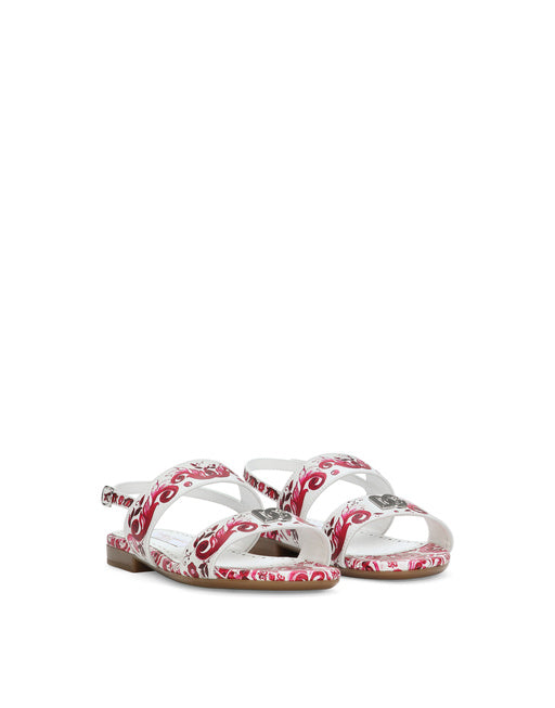 PRINTED CALFSKIN SANDALS