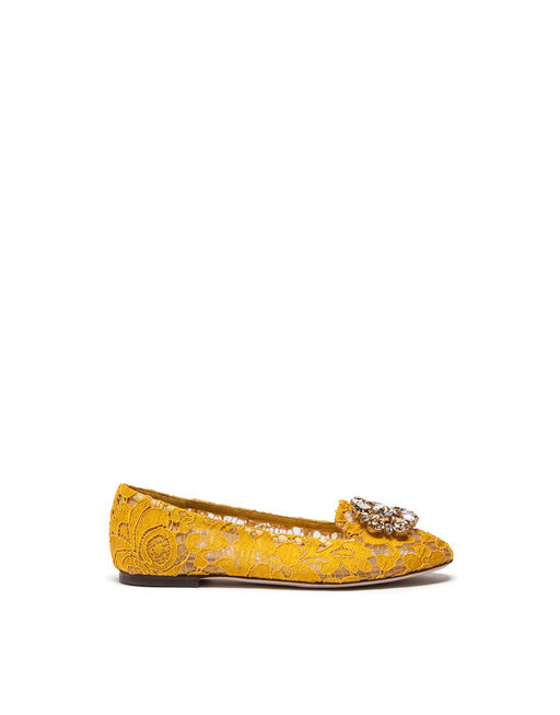 SLIPPER IN TAORMINA LACE WITH CRYSTALS