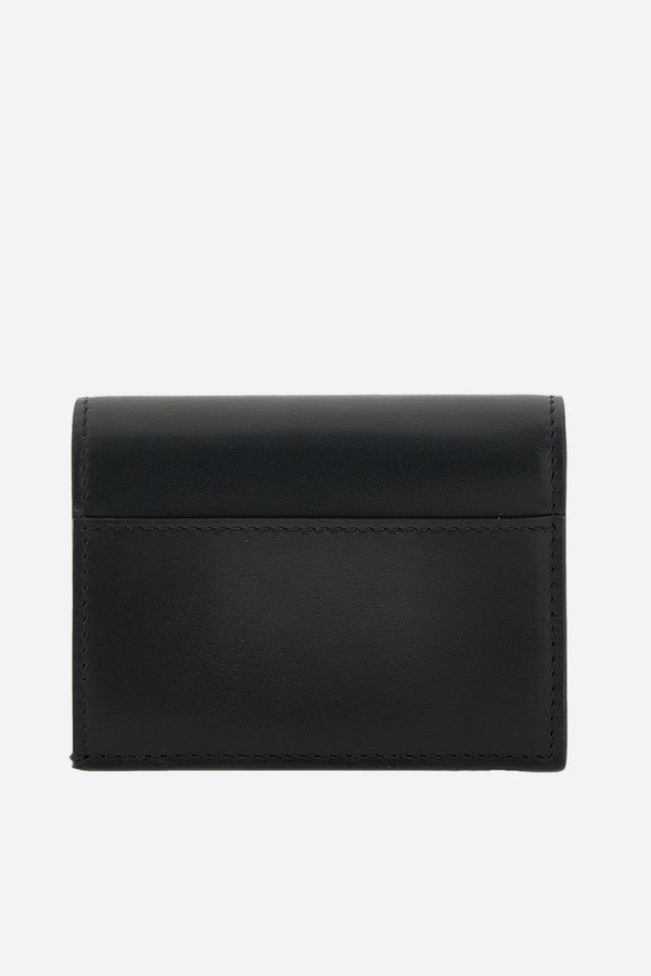 Versace Tag Bifold Wallet In Calf Leather