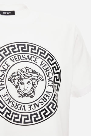 T-Shirt In Jersey Fabric-Medusa Versace Greca Print