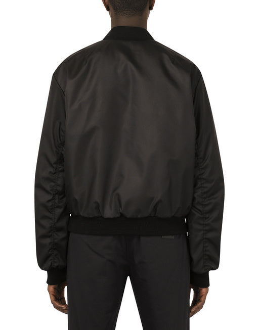 NYLON JACKET WITH BRANDED PLATE