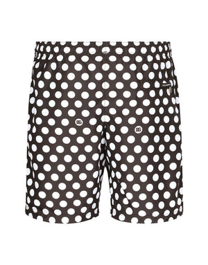 MID-RISE SWIM TRUNKS WITH POLKA-DOT PRINT