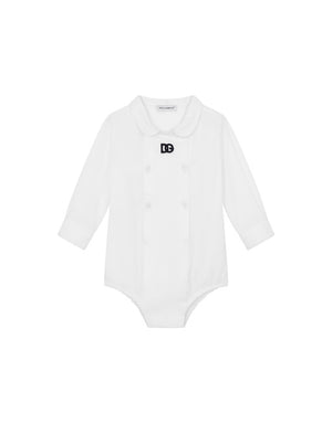 POPLIN BABYGROW WITH DG LOGO PATCH