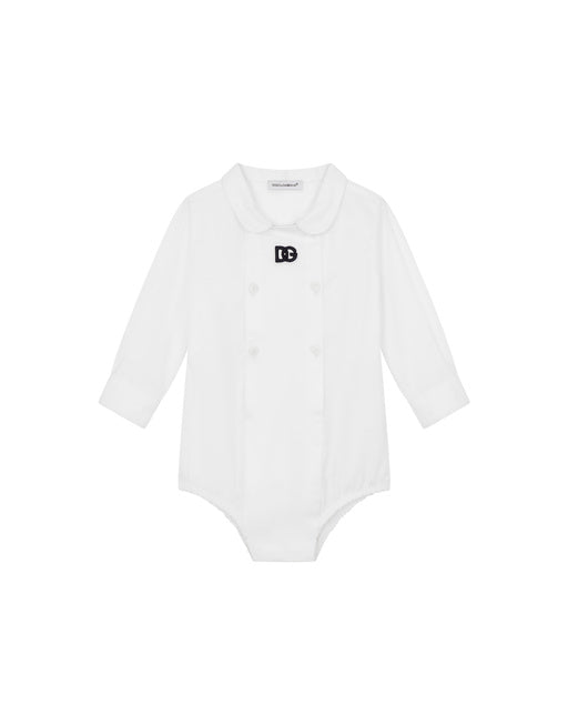 POPLIN BABYGROW WITH DG LOGO PATCH