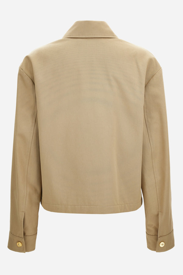 Blouson In Cotton Fabric With Allover Chain Print Lining