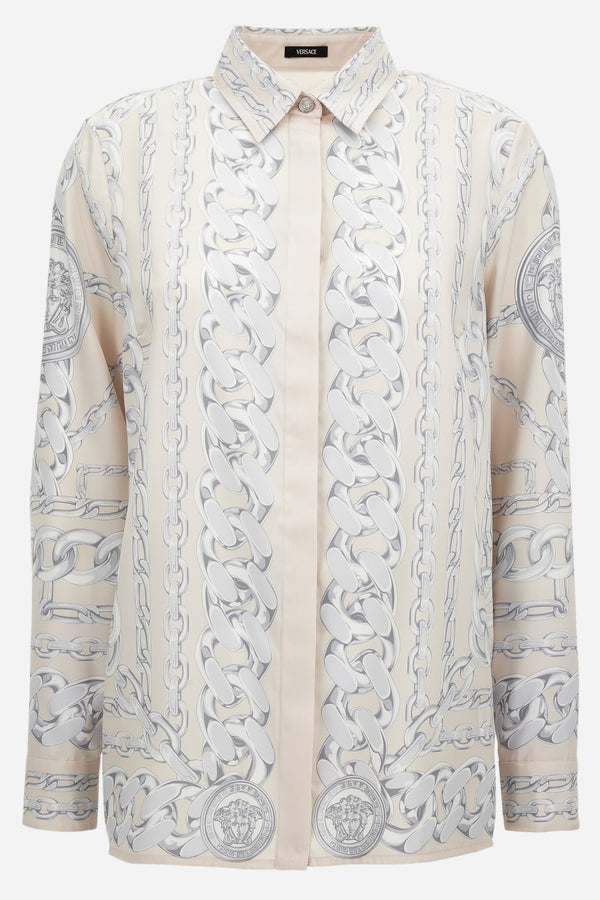 Formal Shirt In Twill Poly Medusa Chain Print