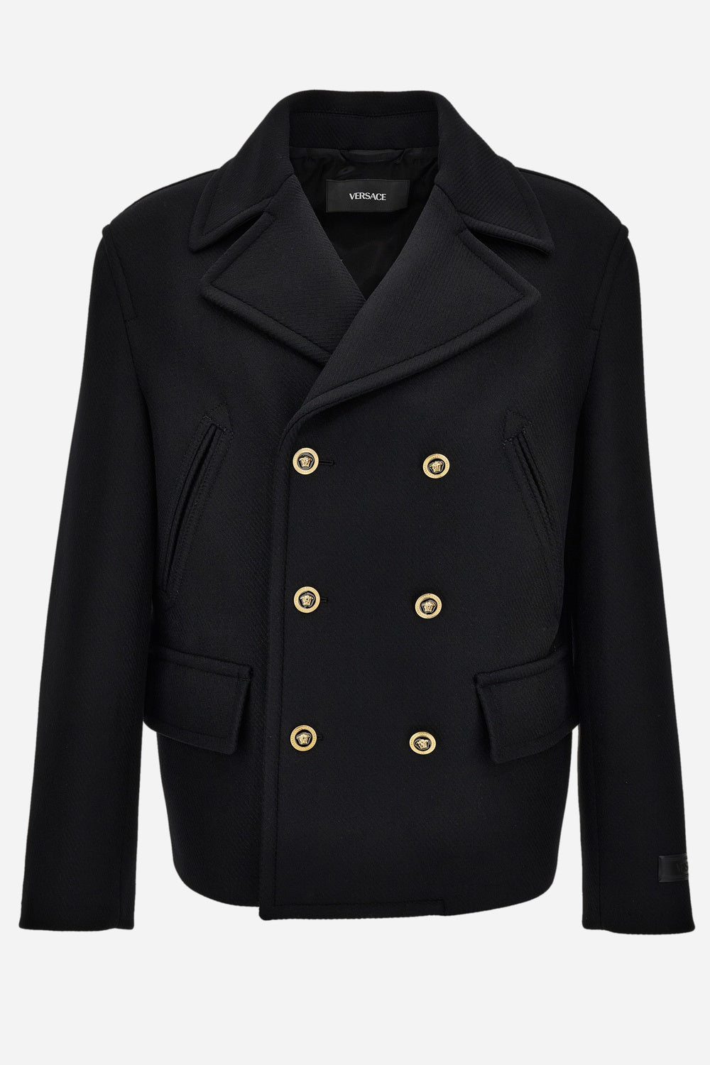 Coat In Wool Armoured Cloth Fabric