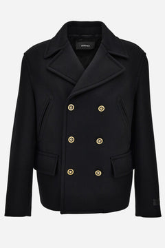 Coat In Wool Armoured Cloth Fabric