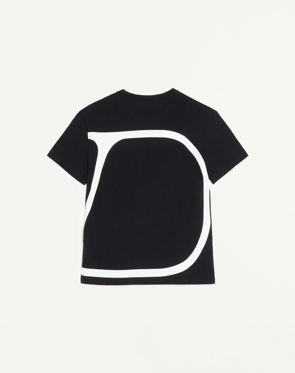 T-Shirt In Cotone Con V Logo Signature