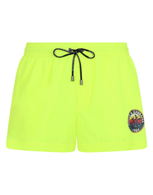 SHORT SWIM TRUNKS WITH DOLCE&GABBANA PRINT
