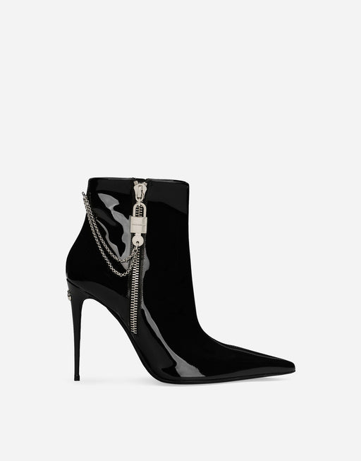 PATENT LEATHER ANKLE BOOTS