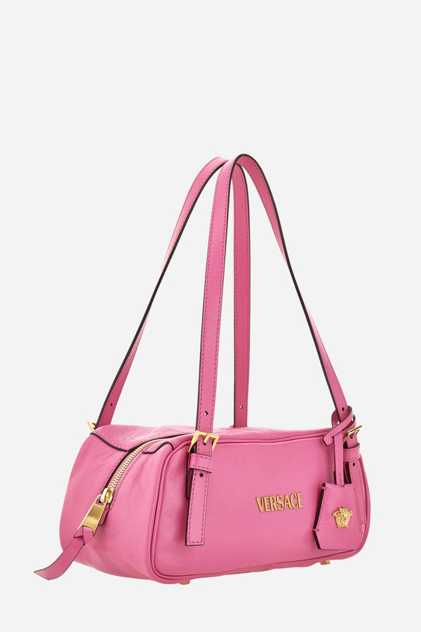 Versace Tag Shoulder In Lamb Leather