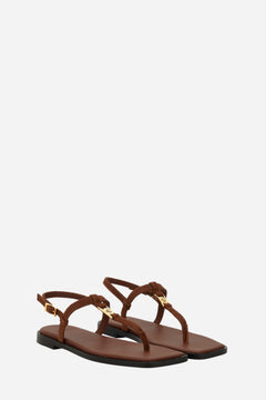 Medusa Lock Sandal  In Suede-Enamel Hw