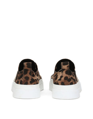 COTTON DRILL PORTOFINO LIGHT SNEAKERS WITH LEOPARD PRINT AND DG LOGO