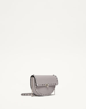 Mini Borsa A Tracolla Rockstud In Vitello Granato
