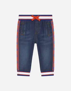 STRETCH JERSEY DENIM JOGGING PANTS