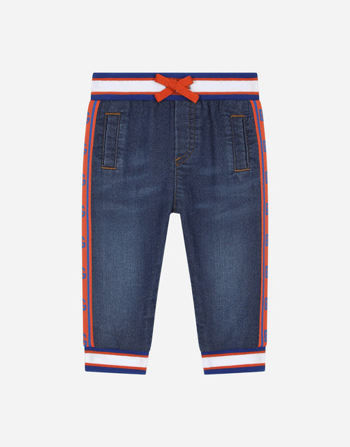 STRETCH JERSEY DENIM JOGGING PANTS
