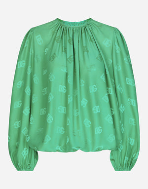 SILK BLOUSE WITH ALL-OVER DG LOGO