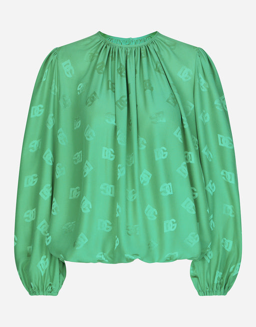 SILK BLOUSE WITH ALL-OVER DG LOGO