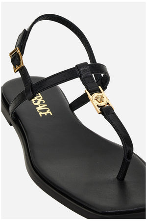 Medusa Lock Sandal  In Shiny Calf Leather-Metal Hardware