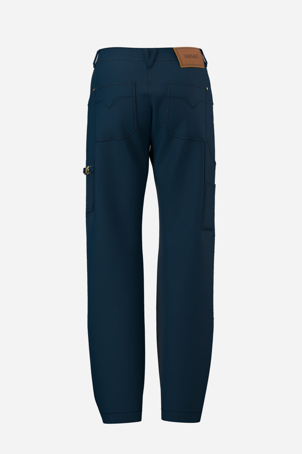 Pant Denim In Solid Canvas Fabric Tie-Dyed
