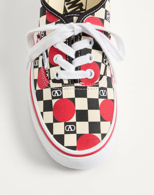 Sneaker Low-Top Valentino Garavani And Vans In Tessuto Con Stampa VLogo Checkerboard E Dettaglio Pois