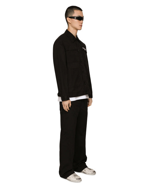 COTTON FAILLE JACKET WITH DGVIB3 PATCH AND EMBROIDERY
