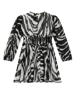 SHORT DRESS IN ZEBRA PRINT CHIFFON
