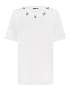 JERSEY T-SHIRT WITH CRYSTAL DG EMBELLISHMENT