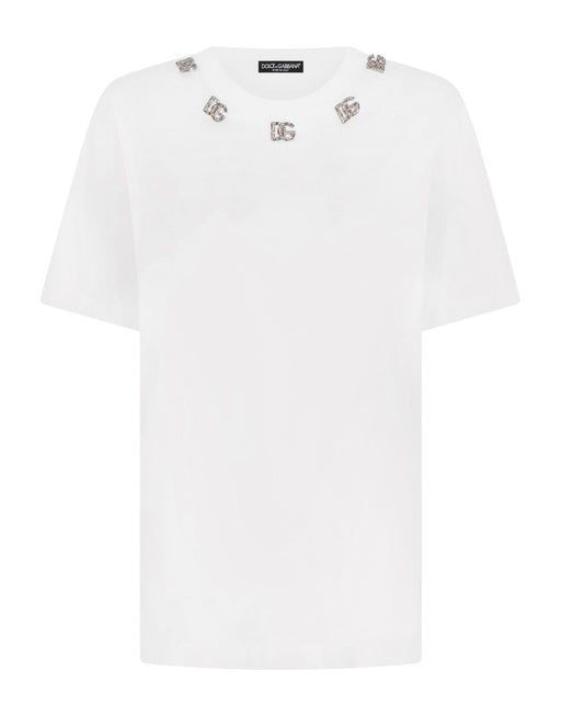 JERSEY T-SHIRT WITH CRYSTAL DG EMBELLISHMENT