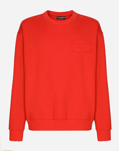 JERSEY SWEATSHIRT WITH EMBOSSED DOLCE&GABBANA TAG