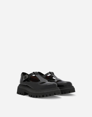 TWO-HOLE PATENT LEATHER BALLET FLATS
