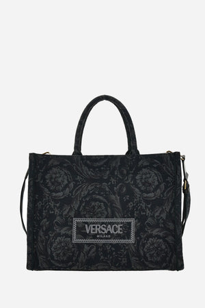 Athena Large Tote In Embroidery Jacquard  Barocco-Calf Leather