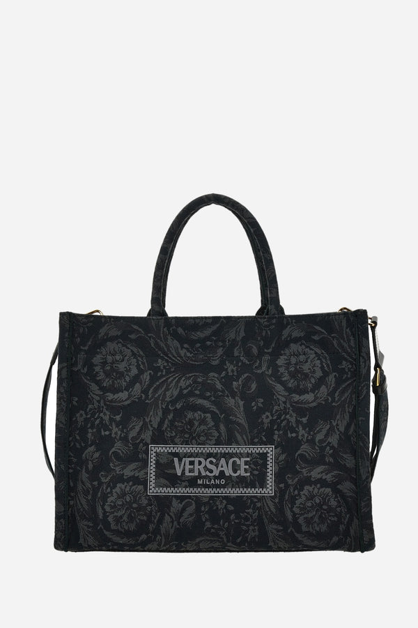 Athena Large Tote In Embroidery Jacquard  Barocco-Calf Leather