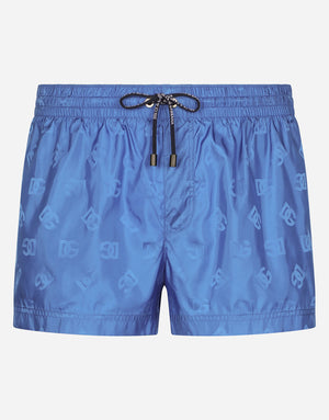 SHORT JACQUARD SWIM TRUNKS WITH DG MONOGRAM