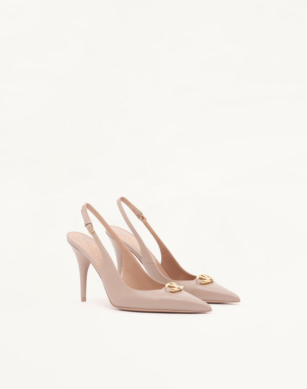 DÉCOLLETÉ SLINGBACK VLOGO THE BOLD EDITION IN VITELLO 100MM