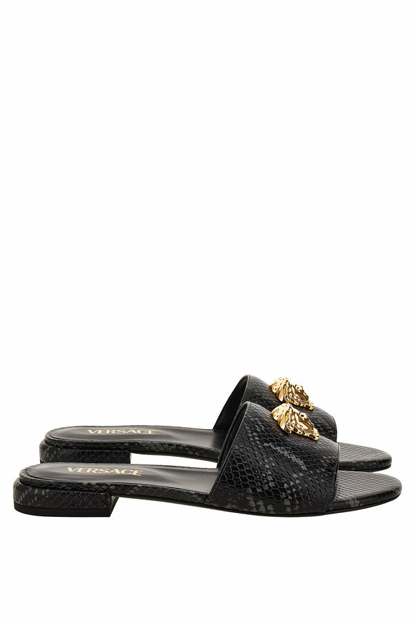 La Medusa Sandal  In Printed Python Calf Leather