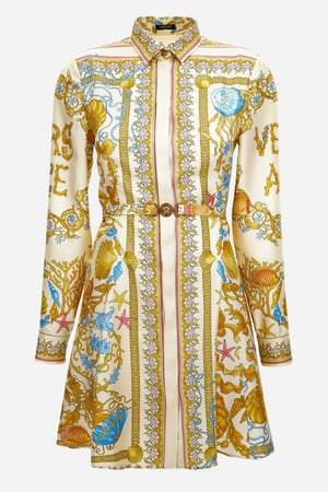 Dress In Underwater Barocco Foulard On Silk Twill