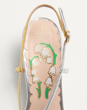 Décolleté Slingback Bowow In Tessuto Moirè 45Mm