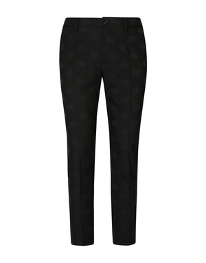 STRETCH WOOL JACQUARD PANTS WITH DG MONOGRAM