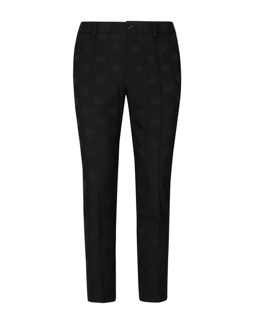 STRETCH WOOL JACQUARD PANTS WITH DG MONOGRAM