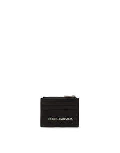 CALFSKIN CARD HOLDER WITH PRINTED LOGO