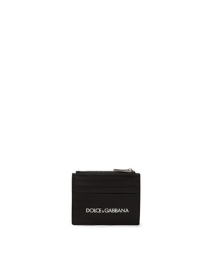 CALFSKIN CARD HOLDER WITH PRINTED LOGO