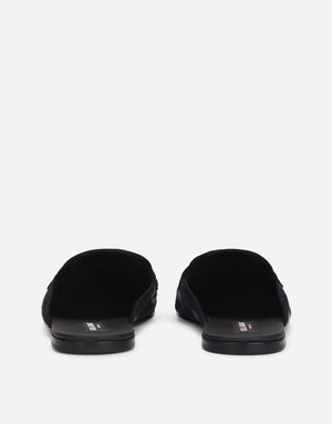 DENIM SLIPPERS WITH LOGO